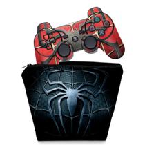 Capa Case e Skin Adesivo Compatível PS3 Controle - Homem Aranha