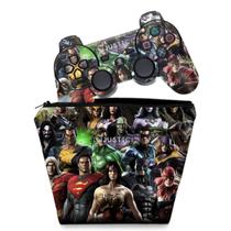 Capa Case e Skin Adesivo Compatível PS3 Controle - Injustice