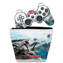 Capa Case e Skin Adesivo Compatível PS3 Controle - Just Cause 2