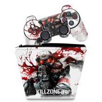 Capa Case e Skin Adesivo Compatível PS3 Controle - Killzone 3