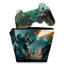 Capa Case e Skin Adesivo Compatível PS3 Controle - Lara Tomb Raider