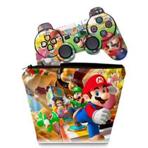 Capa Case e Skin Adesivo Compatível PS3 Controle - Mario Party