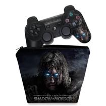 Capa Case e Skin Adesivo Compatível PS3 Controle - Shadow Of Mordor