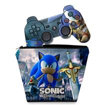 Capa Case e Skin Adesivo Compatível PS3 Controle - Sonic Black Knight