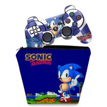 Capa Case e Skin Adesivo Compatível PS3 Controle - Sonic Hedgehog