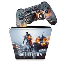 Capa Case e Skin Compatível PS4 Controle - Battlefield 4