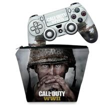 Capa Case e Skin Compatível PS4 Controle - Call of Duty WW2 - Pop Arte Skins