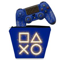 Capa Case e Skin Compatível PS4 Controle - Days Of Play Edição Limitada