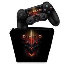 Capa Case e Skin Compatível PS4 Controle - Diablo