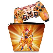 Capa Case e Skin Compatível PS4 Controle - Dragon Ball Super Goku
