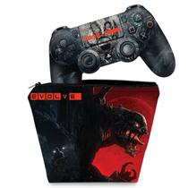 Capa Case e Skin Compatível PS4 Controle - Evolve