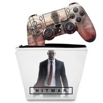 Capa Case e Skin Compatível PS4 Controle - Hitman 2016