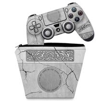 Capa Case e Skin Compatível PS4 Controle - Mjolnir Thor Amor e Trovão