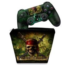 Capa Case e Skin Compatível PS4 Controle - Piratas do Caribe