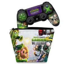 Capa Case e Skin Compatível PS4 Controle - Plants Vs Zombies Garden Warfare
