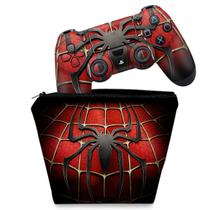 Capa Case e Skin Compatível PS4 Controle - Spider Man - Homem Aranha