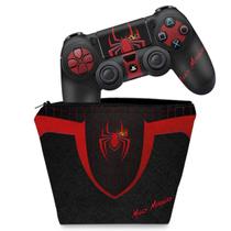 Capa Case e Skin Compatível PS4 Controle - Spider-Man: Miles Morales