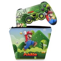 Capa Case e Skin Compatível PS4 Controle - Super Mario Bros