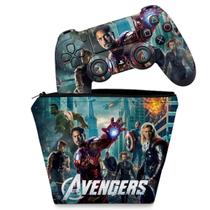 Capa Case e Skin Compatível PS4 Controle - The Avengers - Os Vingadores