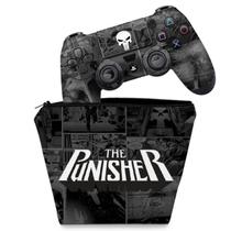 Capa Case e Skin Compatível PS4 Controle - The Punisher Justiceiro Comics