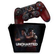 Capa Case e Skin Compatível PS4 Controle - Uncharted Lost Legacy