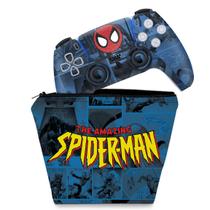 Capa Case e Skin Compatível PS5 Controle - Homem-Aranha Spider-Man Comics