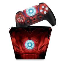 Capa Case e Skin Compatível PS5 Controle - Iron Man Homem De Ferro