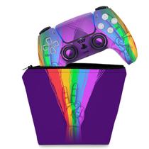 Capa Case e Skin Compatível PS5 Controle - Rainbow Colors Colorido