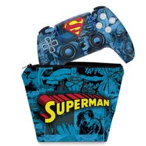 Capa Case e Skin Compatível PS5 Controle - Superman Comics