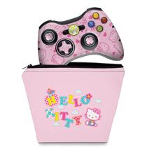 Capa Case e Skin Compatível Xbox 360 Controle - Hello Kitty