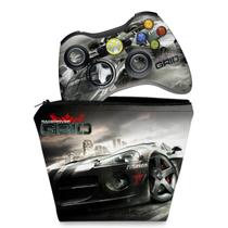 Capa Case e Skin Compatível Xbox 360 Controle - Race Driver Grid