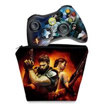 Capa Case e Skin Compatível Xbox 360 Controle - Resident Evil 5