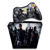 Capa Case e Skin Compatível Xbox 360 Controle - Resident Evil 6