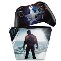 Capa Case e Skin Compatível Xbox One Fat Controle - Capitão America