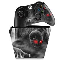 Capa Case e Skin Compatível Xbox One Fat Controle - Caveira Skull