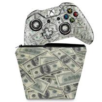 Capa Case e Skin Compatível Xbox One Fat Controle - Dollar Money Dinheiro