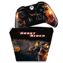 Capa Case e Skin Compatível Xbox One Fat Controle - Ghost Rider - Motoqueiro Fantasma A