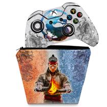 Capa Case e Skin Compatível Xbox One Fat Controle - Mortal Kombat 1
