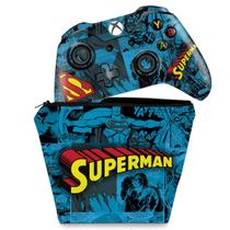 Capa Case e Skin Compatível Xbox One Fat Controle - Super Homem Superman Comics