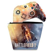 Capa Case e Skin Compatível Xbox One Slim X Controle - Battlefield 1