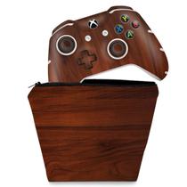 Capa Case e Skin Compatível Xbox One Slim X Controle - Madeira