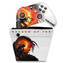 Capa Case e Skin Compatível Xbox One Slim X Controle - Shadow Of The Tomb Raider