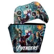Capa Case e Skin Compatível Xbox One Slim X Controle - The Avengers - Os Vingadores
