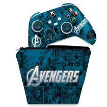 Capa Case e Skin Compatível Xbox Series S X Controle - Avengers Vingadores Comics