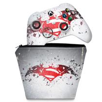 Capa Case e Skin Compatível Xbox Series S X Controle - Batman Vs Superman Logo