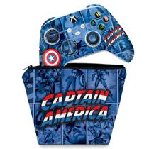 Capa Case e Skin Compatível Xbox Series S X Controle - Capitão América Comics