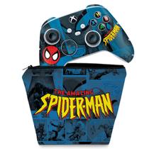 Capa Case e Skin Compatível Xbox Series S X Controle - Homem-Aranha Spider-Man Comics - Pop Arte Skins