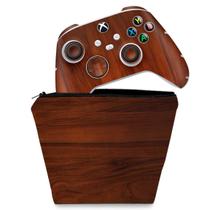 Capa Case e Skin Compatível Xbox Series S X Controle - Madeira