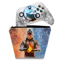 Capa Case e Skin Compatível Xbox Series S X Controle - Mortal Kombat 1