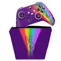 Capa Case e Skin Compatível Xbox Series S X Controle - Rainbow Colors Colorido